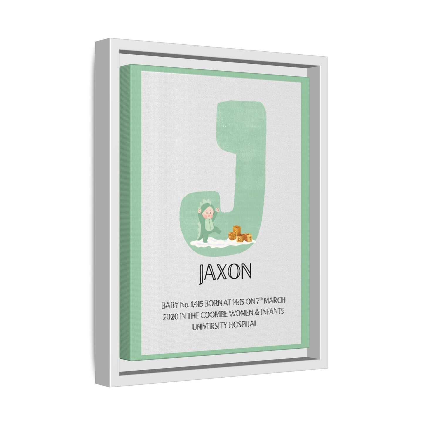 NewBorn Name Board Matte Canvas, Framed (Colour Variants Available)