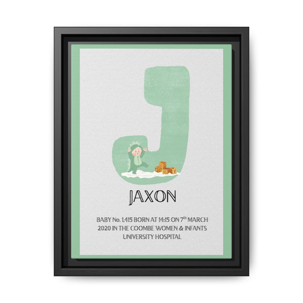 NewBorn Name Board Matte Canvas, Framed (Colour Variants Available)