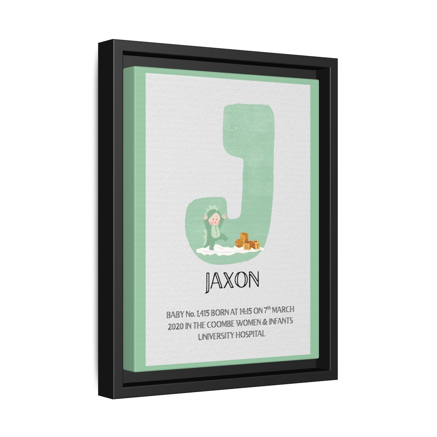 NewBorn Name Board Matte Canvas, Framed (Colour Variants Available)