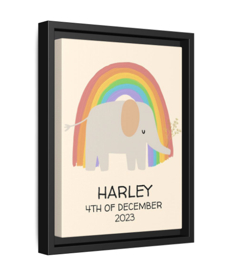 NewBorn Personalised Matte Canvas, Framed (Variant Designs Available)