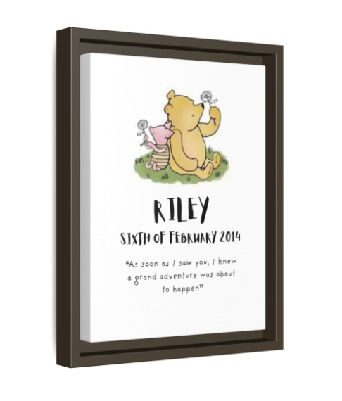 NewBorn Personalised Matte Canvas, Framed (Variant Designs Available)