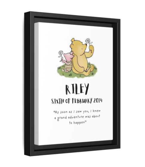 NewBorn Personalised Matte Canvas, Framed (Variant Designs Available)