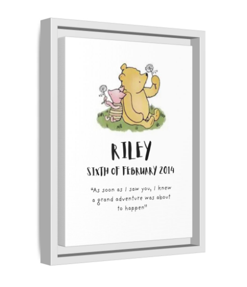 NewBorn Personalised Matte Canvas, Framed (Variant Designs Available)