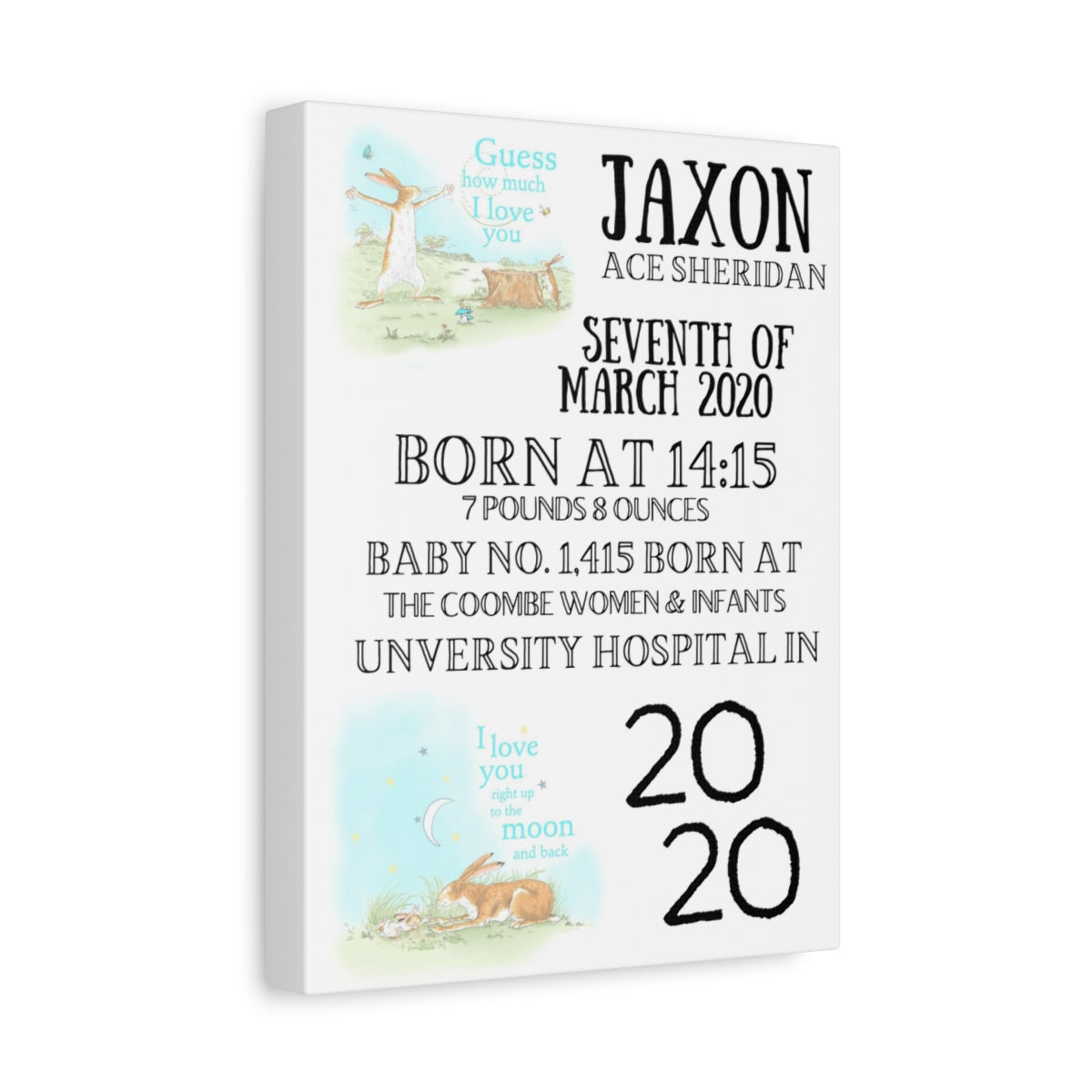 Personalized NewBorn Canvas Art (Multiple Designs Available)