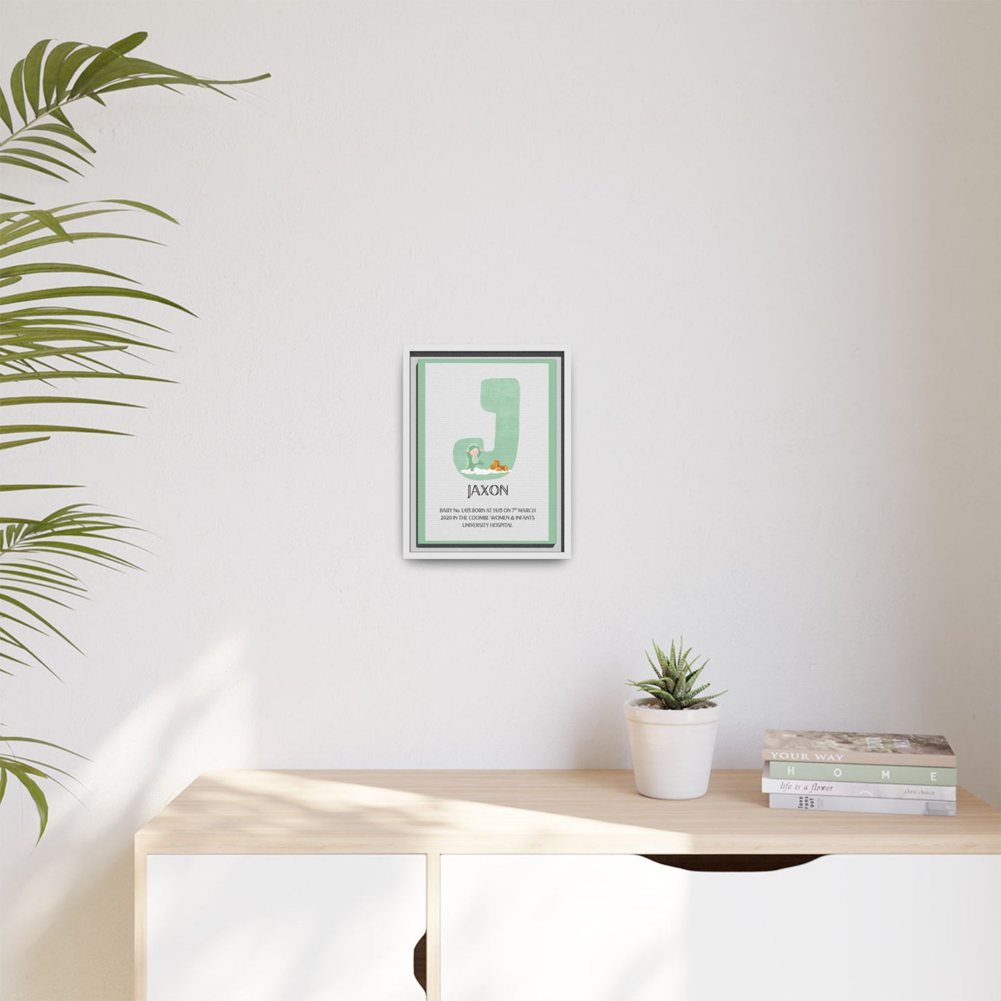 NewBorn Name Board Matte Canvas, Framed (Colour Variants Available)