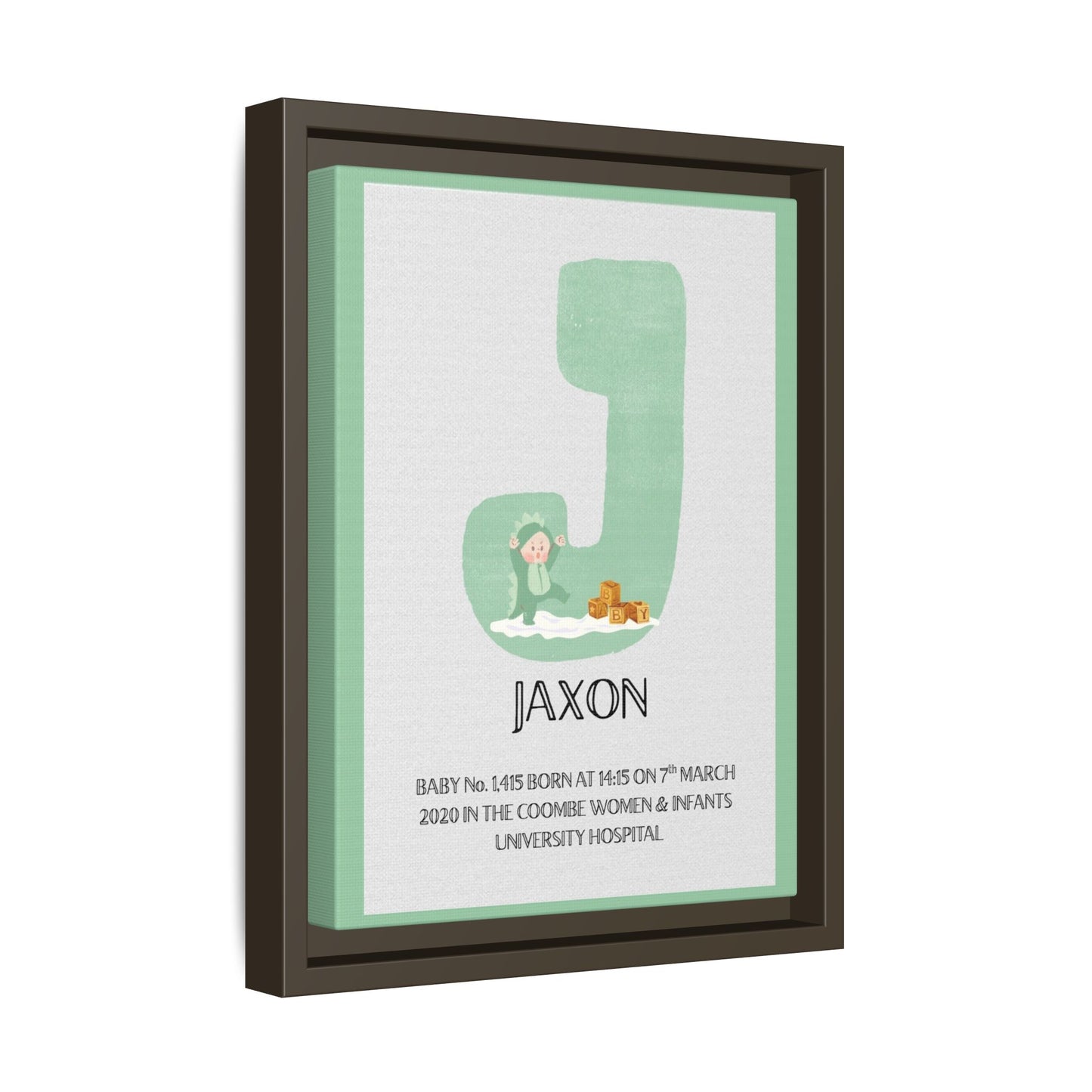 NewBorn Name Board Matte Canvas, Framed (Colour Variants Available)