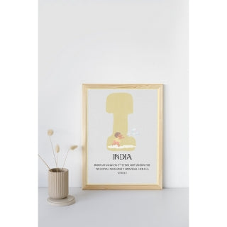 Personalized Baby Name Board Print (Colour Variants Available)