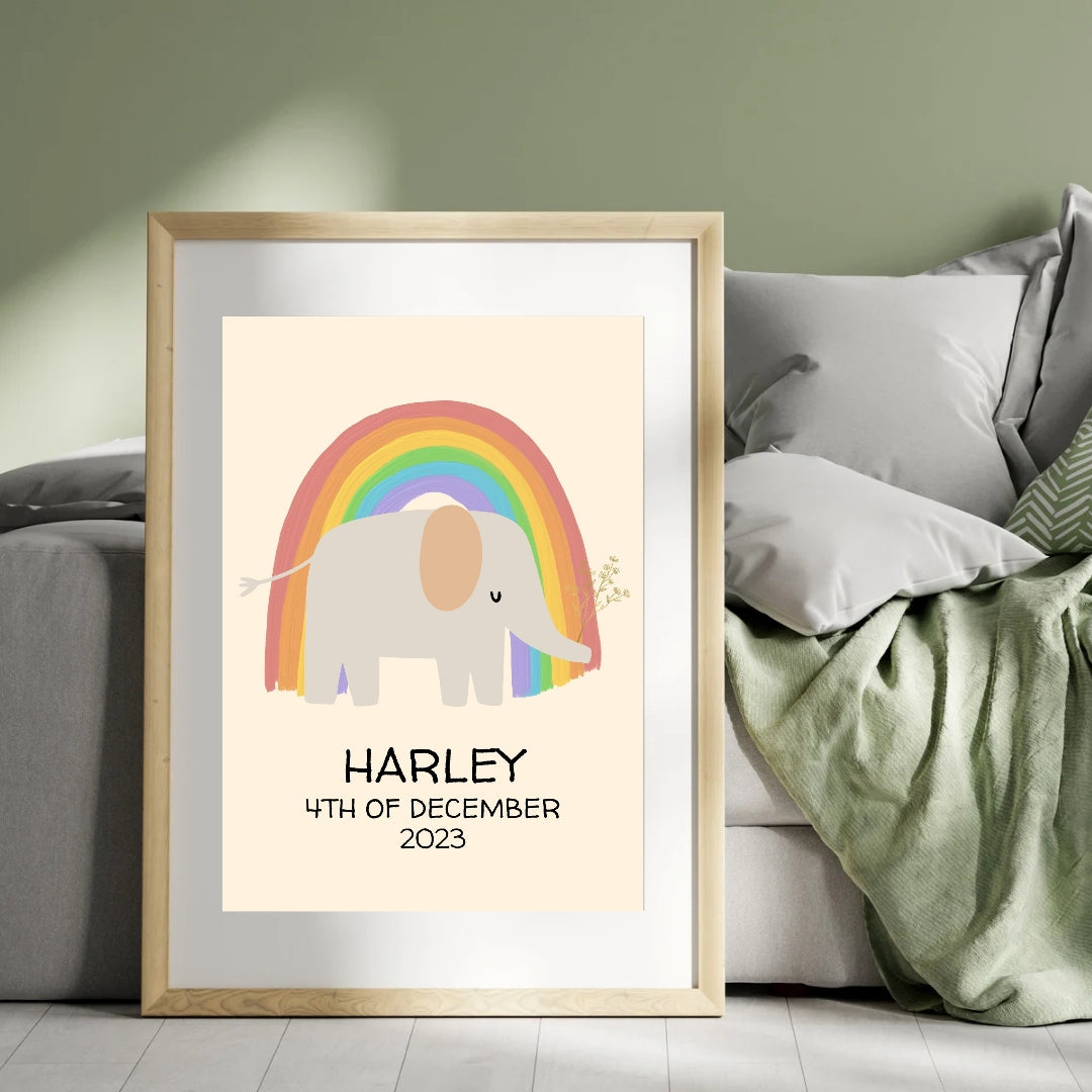 Personalized Rainbow Baby Print