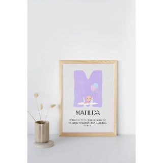 Personalized Baby Name Board Print (Colour Variants Available)