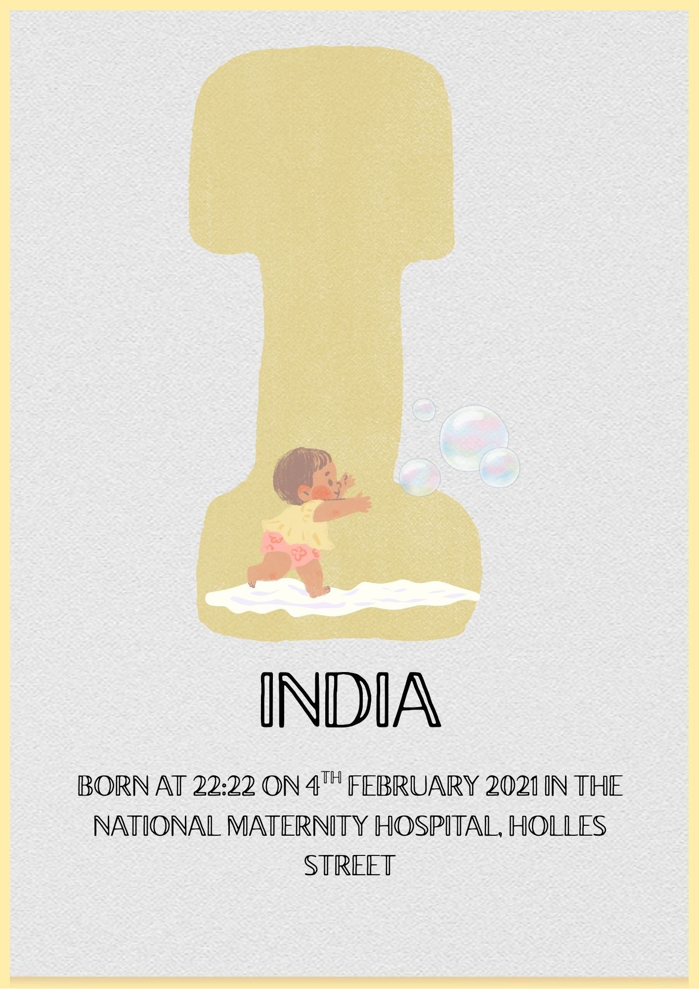 Personalized Baby Name Board Print (Colour Variants Available)