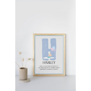 Personalized Baby Name Board Print (Colour Variants Available)