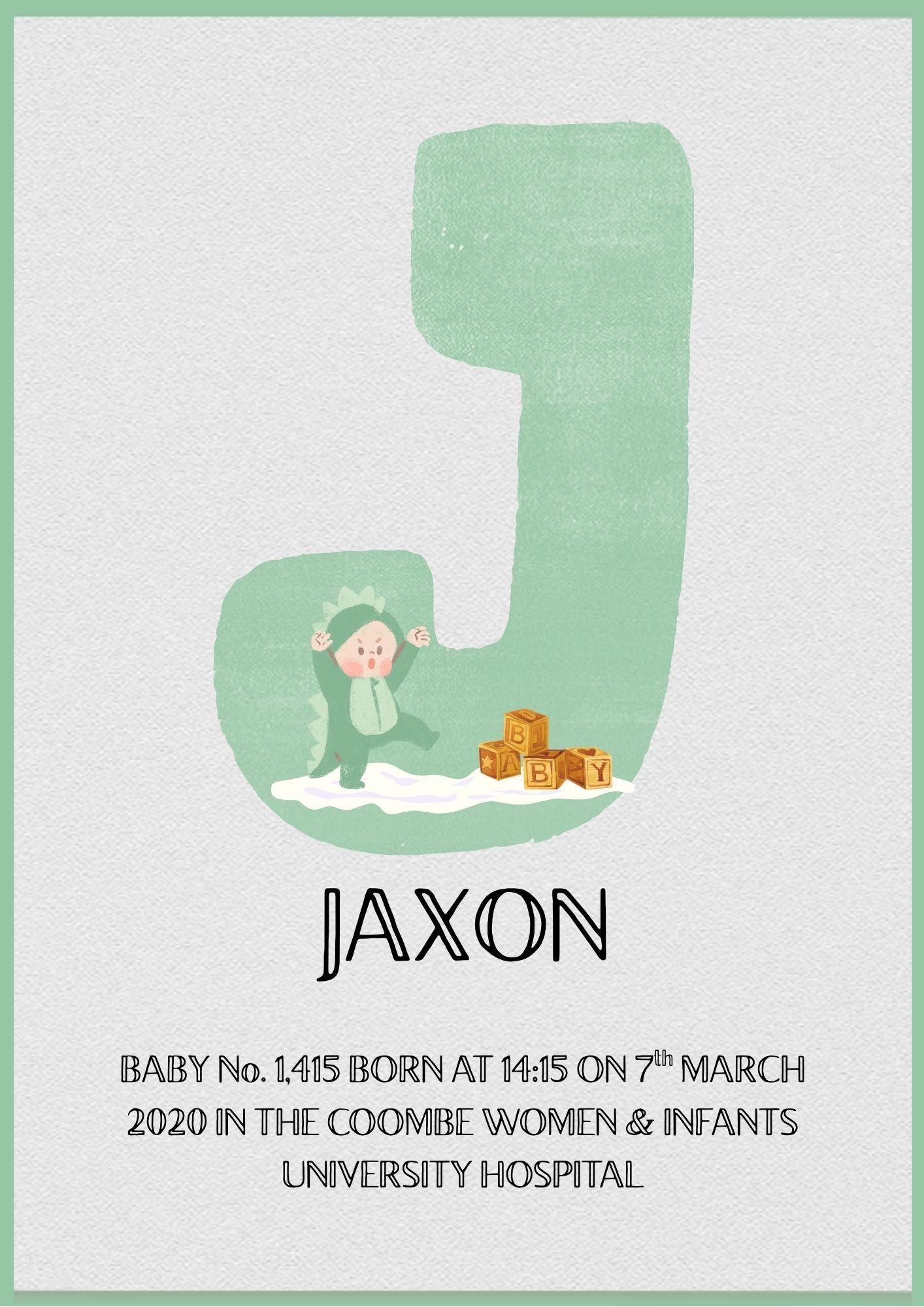 Personalized Baby Name Board Print (Colour Variants Available)