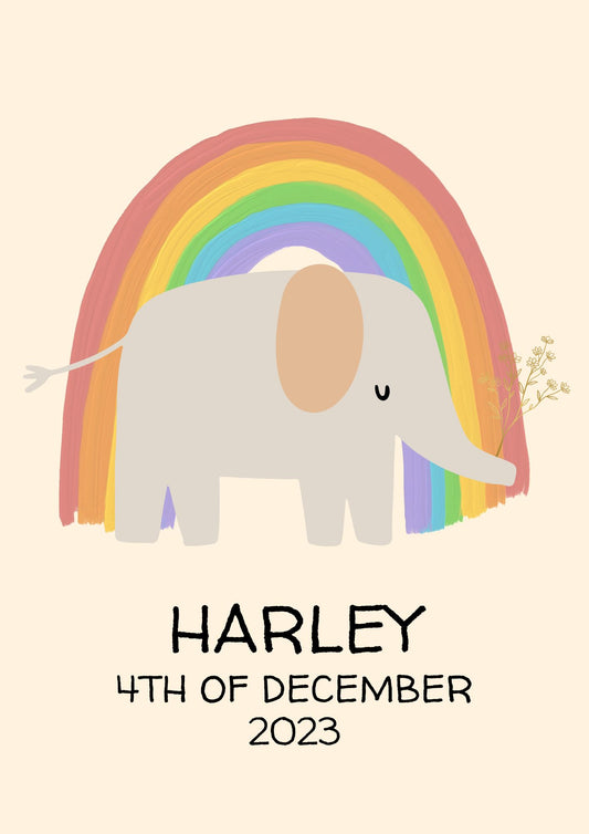 Personalized Rainbow Baby Print